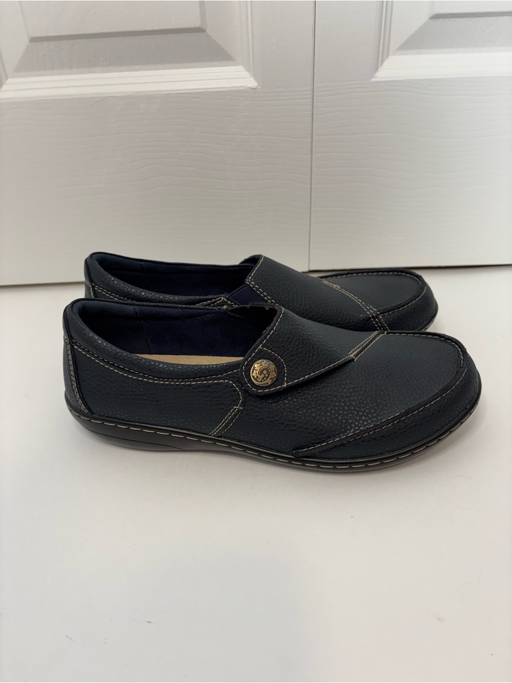 Geoeleph Women’s Navy Blue Comfort Slip On Loafers Cushioned Shoes US 10.5
